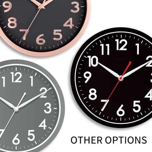 AKCISOT 10 Inch Wall Clock, Silent Battery Operated Analog Clock, White - color: C_white, size: 10 Inch