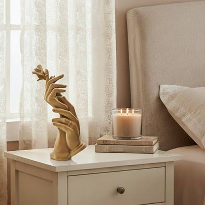 Couple Statue with Soft Velvety Texture Wedding Decor, Brown - color: Hand Rose-brown