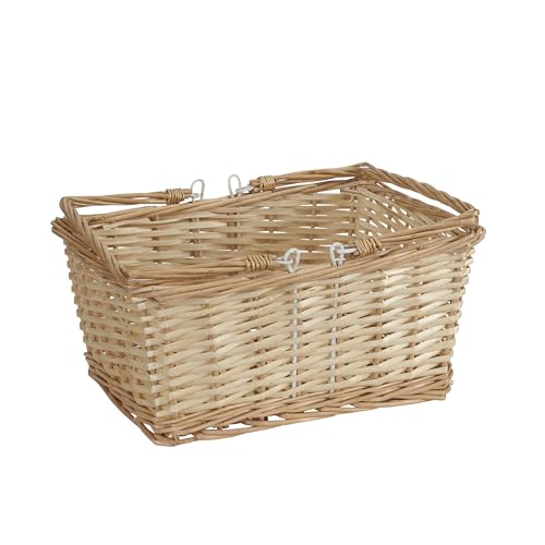 Household Essentials Woven Market Basket, Handwoven Willow Weave, Stylish Handles with Durable Metal Anchors, Classic and Versatile, Attractive, Spacious, Lightweight, Natural - color: Natural