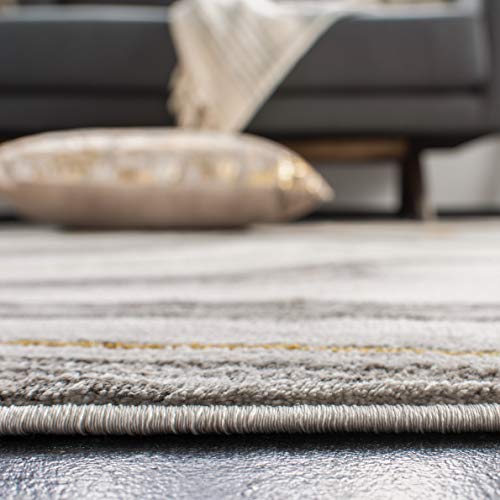 SAFAVIEH Craft Collection Runner Rug - 2'3" x 12', Grey & Gold, Modern Abstract Design, Non-Shedding & Easy Care, Ideal for High Traffic Areas in Living Room, Bedroom (CFT819F) - color: Grey/Gold, size: 2'3" x 12' (Runner)