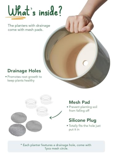 LE TAUCI 10+8+6 Inch Ceramic Pots for Plants, Indoor Planters with Drainage Hole and Plug, Modern Cylinder Flower Pots Set of 3 for Living Room and Bedroom, Glossy, Mist Gray - color: Mist Gray