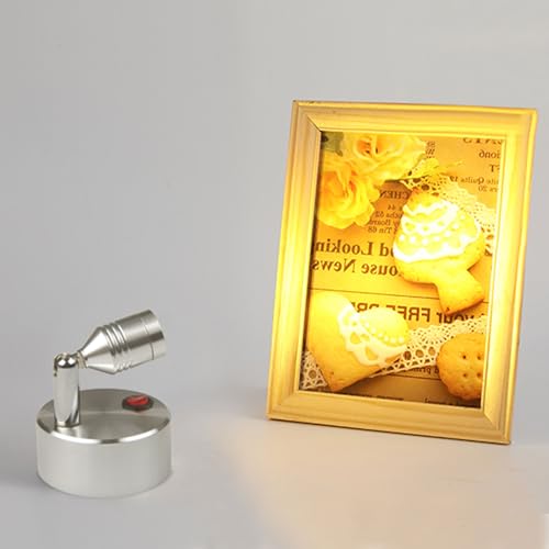 Wireless Spotlight Battery Powered,LED Picture Lights Wall Light Closet Light Warm Dart Board Light Adjustable Atmosphere Light for Artwork Decorative(Metal)
