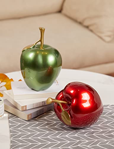 Apple Statue Fruit Sculpture Modern Decor Home Gift 7.0 Inch - color: Red