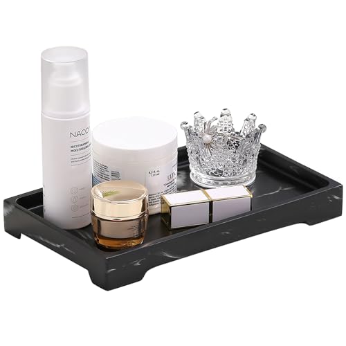 Luxspire Marble Tray for Soap Dispenser Perfume Jewelry, M, Ink Black - color: A - Ink, style: Medium