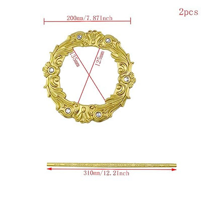 2 Pack Gold Crown Curtain Tiebacks, Gold Round Drapery Holdbacks - style: Gold Crown