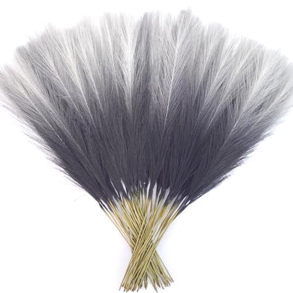 50Pcs 21.6'' Black Gradient Pampas Grass, Faux Pampas Grass Vase Filler - color: Black, size: 21.6inch-50Pcs