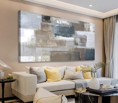 Abstract Canvas Wall Art Picture Prints for Living Room Bedroom Wall Decor Large Contemporary Wall Art Abstract Artwork for Office Kitchen Nursery Home Decoration Framed Ready to Hang 20" x 40" - color: Gray Brown Abstract Print, size: 40"L x 20"W