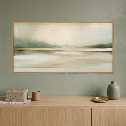 DRACIT Large Abstract Sage Green Pastel Framed Canvas Wall Art Set-20"x40" - color: Abstract Sage Green Pastel Wall Art, size: 40"L x 20"W