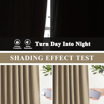 Vision Home Brown Pinch Pleated Full Blackout Curtains Linen Blended Room Darkening Window Curtains 63 inch for Living Room Bedroom Thermal Insulated Pinch Pleat Drapes with Hooks 2 Panel 40" Wx63 L - color: Café Brown, size: 40"W x 63"L (Pack of 2)