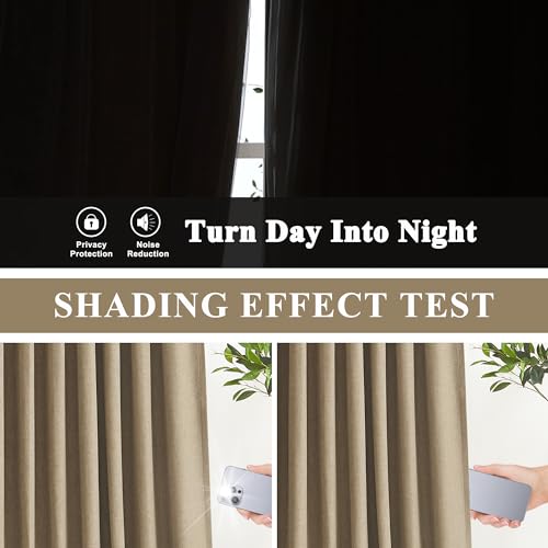 Vision Home Brown Pinch Pleated Full Blackout Curtains Linen Blended Room Darkening Window Curtains 72 inch for Living Room Bedroom Thermal Insulated Pinch Pleat Drapes with Hooks 2 Panel 40" Wx72 L - color: Café Brown, size: 40"W x 72"L (Pack of 2)