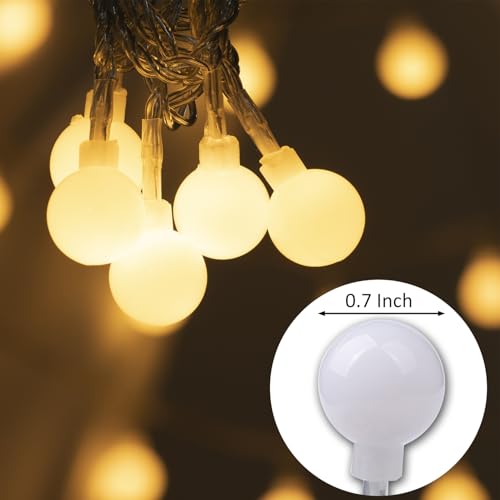 Ogrmar 49FT 100 LED Globe Ball String Lights 8 Modes with Remote Warm White - color: Warm White