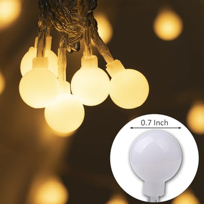 Ogrmar 49FT 100 LED Globe Ball String Lights 8 Modes with Remote Warm White - color: Warm White