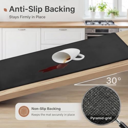 Kitchen Floor Mat 36x20in Waterproof Anti-Fatigue Kitchen Mats - color: Spilled Coffee