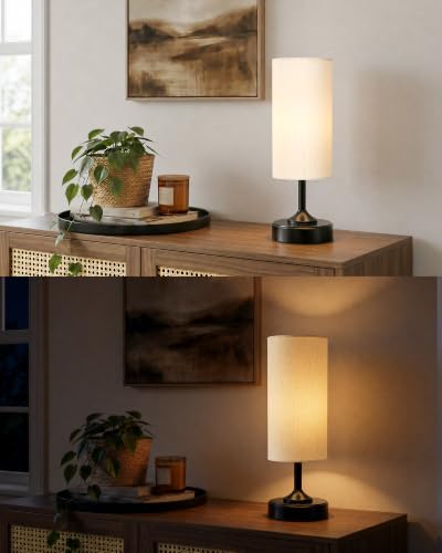 EZVALO Dimmable Cordless Table Lamp, Small Ambient Light with Timer - color: Black