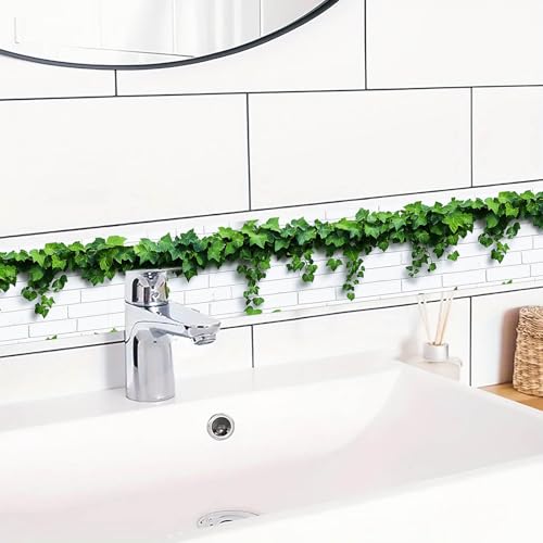 IVN Wallpaper Border Peel and Stick Wall Ivy Brick Wall 4x196 Inch - color: Ivy Brick Wall