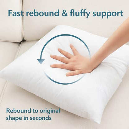 LANE LINEN 12x20 Pillow Inserts, Pack of 4, Soft, Down Alternative - White - size: 12x20