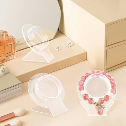 12 Pcs Acrylic Bracelet Displays Stands Clear Jewelry Display Holder Bangle Organizer Rack Bracelet Storage Showcase for Home Store