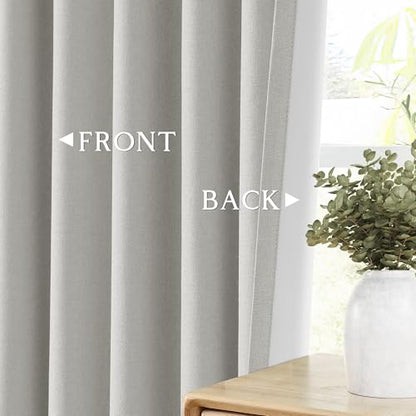ChrisDowa Light Grey Blackout Curtains 45 Inches Long 2 Panels for Bedroom - color: Light Grey, size: 52"W x 45"L (Pack of 2)