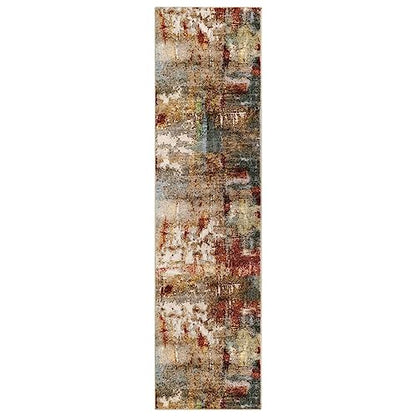 Lahome Washable Runner Rug, 2x8 Runner Rug for Hallways, Red/Multi - color: Red/Multi, size: 10" x 12" (Runner)