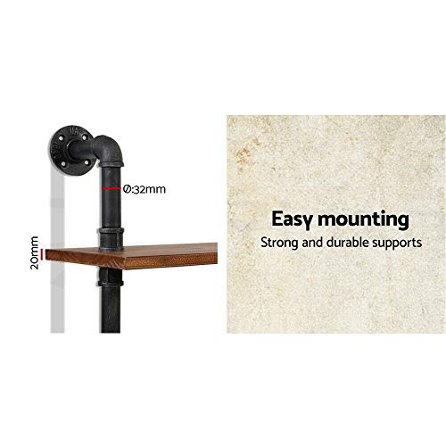 Industrial Pipe Bookshelf, 6 Layer Rustic Modern Wood Ladder Shelf with Metal Frame, Home Decor, Display Shelving, Retro Floating Shelving, 35.4x9.8x79in, 10-20lbs, Pine