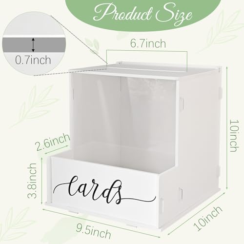 White Card Box with Slot, Wedding Card Boxes for Reception with Flower Trough, Elegant Suggestion Box for Gift Cards Envelope, Perfect for Birthday Bridal Shower Graduation Party Table Decor - style: Special