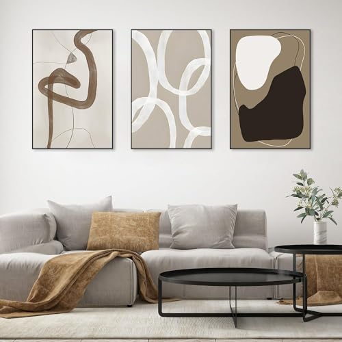 Framed Abstract Black Stroke Lines Canvas Painting,24x32 In - color: White
