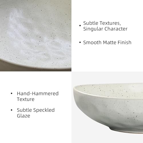 salomayes Wabi-Sabi Ceramic Decorative Bowl, Matte Off-White Catchall Bowl - color: Matte Off-White
