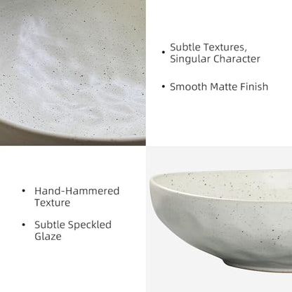 salomayes Wabi-Sabi Ceramic Decorative Bowl, Matte Off-White Catchall Bowl - color: Matte Off-White