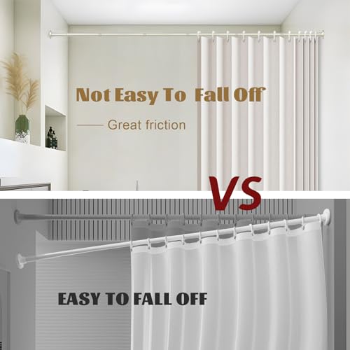 GXOACKJ Brushed Nickel Shower Curtain Rods - 31-103 Inch Spring Tension Shower Rods for Bathroom, Adjustable, No Drilling, No Rust, Stainless Steel - color: Brushed Nickel, size: 31-103 inches