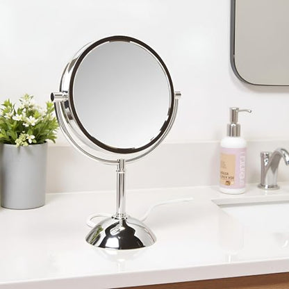 JERDON Lighted Makeup Mirror with 8X Magnification - Chrome - HL8808CL - color: Chrome