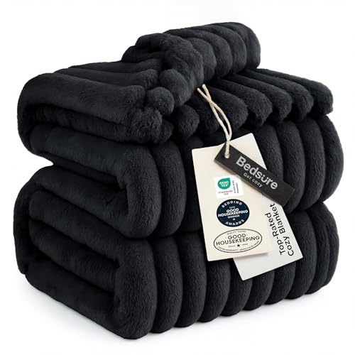 Bedsure Soft Cal King Size Blanket for Bed Black 102"x96" - color: Black, size: California King
