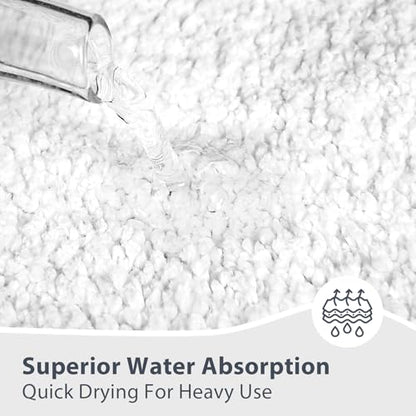 anllugs Bathroom Rugs, 30" x 46" Soft Bath Rugs, White - color: White, size: 30" X 46"