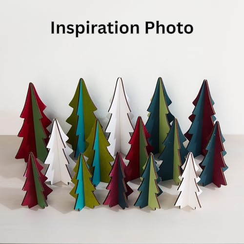 Your Heart's Content Set of 3 Wood Slotted Trees Multi-Colored Wooden Interlocking Trees, Shelf sitters, Valentine Mantel, Winter Tabletop Accent, Festive Table, Handmade (Set 3 Burgundy) - color: Set 3 Burgundy