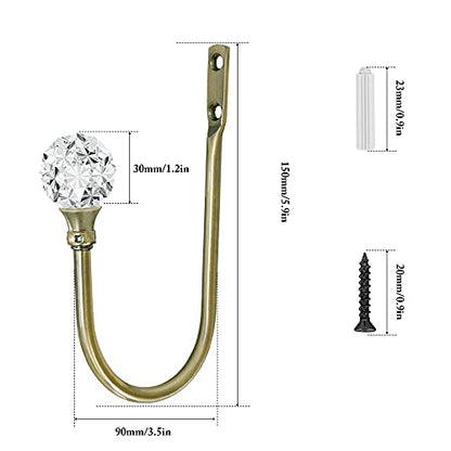 Curtain Holdback, 2pcs Wall Mounted Drapery Tiebacks, Sliver - color: 2 Pcs, Bronze