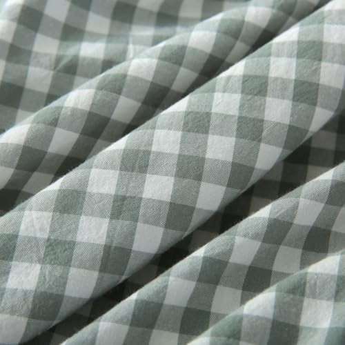 Mywinlle Dusty Green Gingham Plaid Ruffle Throw Pillow Covers 18"x18" - color: Dusty Green, size: 18" x 18" (Pack of 2)