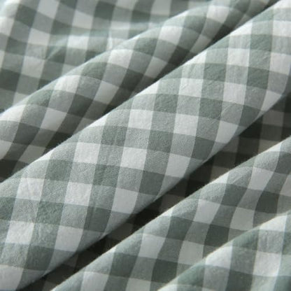 Mywinlle Dusty Green Gingham Plaid Ruffle Throw Pillow Covers 18"x18" - color: Dusty Green, size: 18" x 18" (Pack of 2)