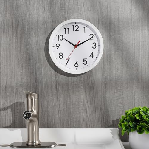 AKCISOT 8 Inch Wall Clock, Silent Battery Operated Analog Clock, White - color: C_white, size: 8 Inch