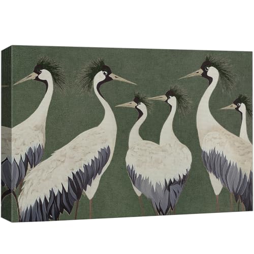 wall26 Canvas Print Wall Art Cranes Bird Photography Realism Chic Multicolor for Living Room, Bedroom, Office - 12"x18" - color: A33-2608-M01, size: 18"L x 12"W