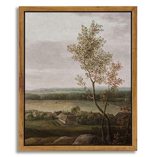 InSimSea Framed Canvas Prints Art Vintage Decor, Home Farmhouse Decor View of the Country Paintings for Wall Decorations, Rustic Bedroom Bathroom Wall Art, 8"x10" - color: View of the Country, size: 10"L x 8"W