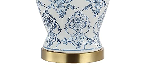 JONATHAN Y Juliana Chinoiserie 세라믹 항아리 테이블 램프 56.52cm, 블루/화이트