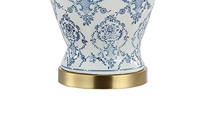 JONATHAN Y Juliana Chinoiserie 세라믹 항아리 테이블 램프 56.52cm, 블루/화이트