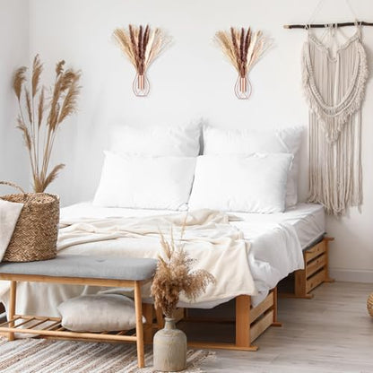 Otoolling Boho Wall Decor Set of 2, Rose Gold, Pampas - color: Rose Gold, style: Pampas