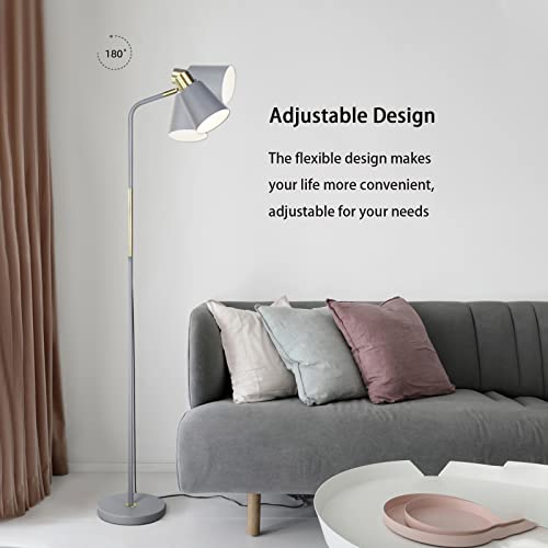 LALISU Floor Lamp Industrial Floor Lamps Reading Farmhouse Standing Lamp - color: Gray