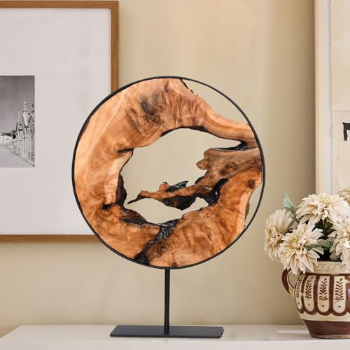 WELLAND Cedar Wood Sculpture, Natural Tabletop Decor Accent - size: Extra Large