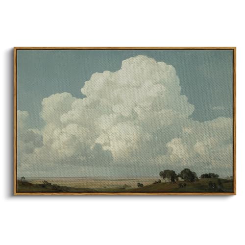 InSimSea Large Vintage Framed Wall Art, Sky Cloud Canvas Painting, 24x36In - color: Cloud Sky