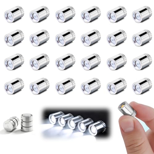 Aogist 24 PCS White Mini LED Spot Lights, Battery Operated Tiny SMD Lamps - color: White, size: 24
