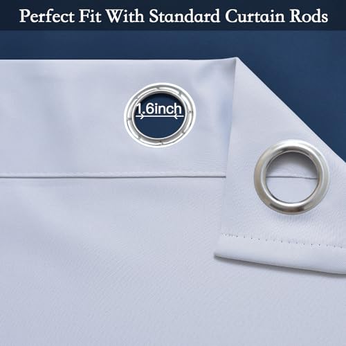 SimpleHome Ombre Gradient Blue White to Gray Curtains for Bedroom, 42Wx63L - color: Blue and White, size: 42"W x 63"L (Pack of 2)