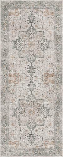GENIMO 2'6"x14' Washable Runner Rug Non Slip for Hallway, Light Taupe Brown - color: Light Taupe Brown, size: 2'6" x 14' (Runner)