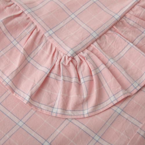 Mywinlle Blush Pink Plaid Ruffle Throw Pillow Shams 18"x18" Set of 2 - color: Blush Pink Plaid, size: 18" x 18" (Pack of 2)