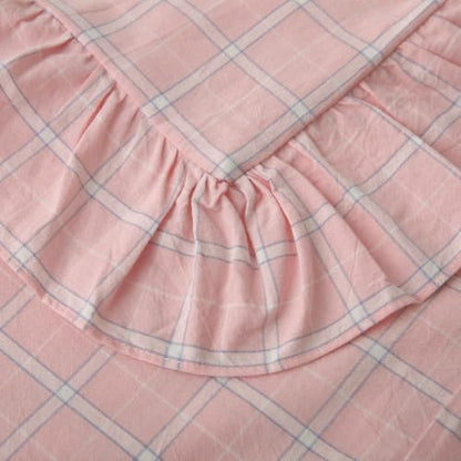Mywinlle Blush Pink Plaid Ruffle Throw Pillow Shams 18"x18" Set of 2 - color: Blush Pink Plaid, size: 18" x 18" (Pack of 2)
